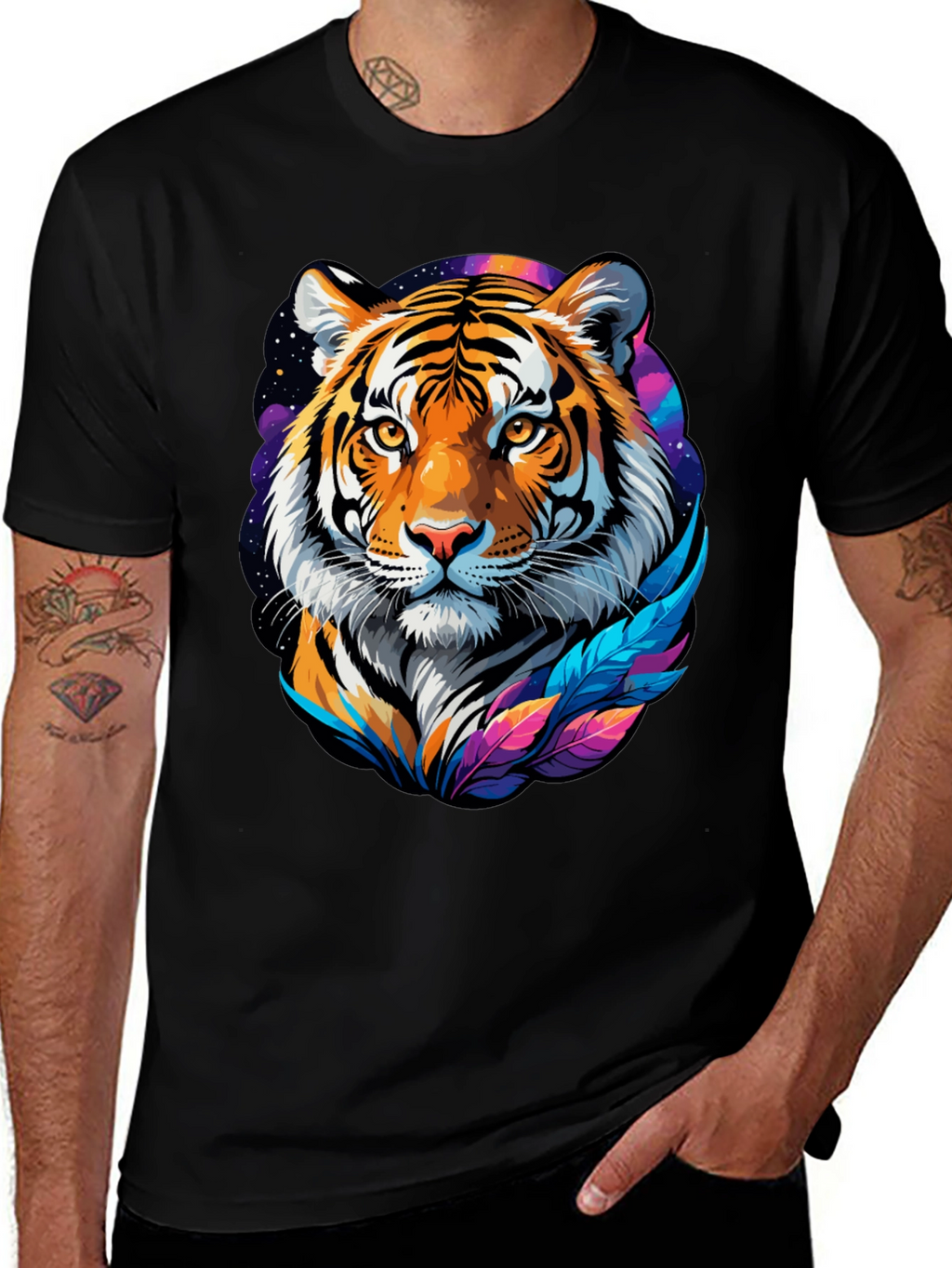 Tiger Graphic Tee - Mens Black T-Shirt