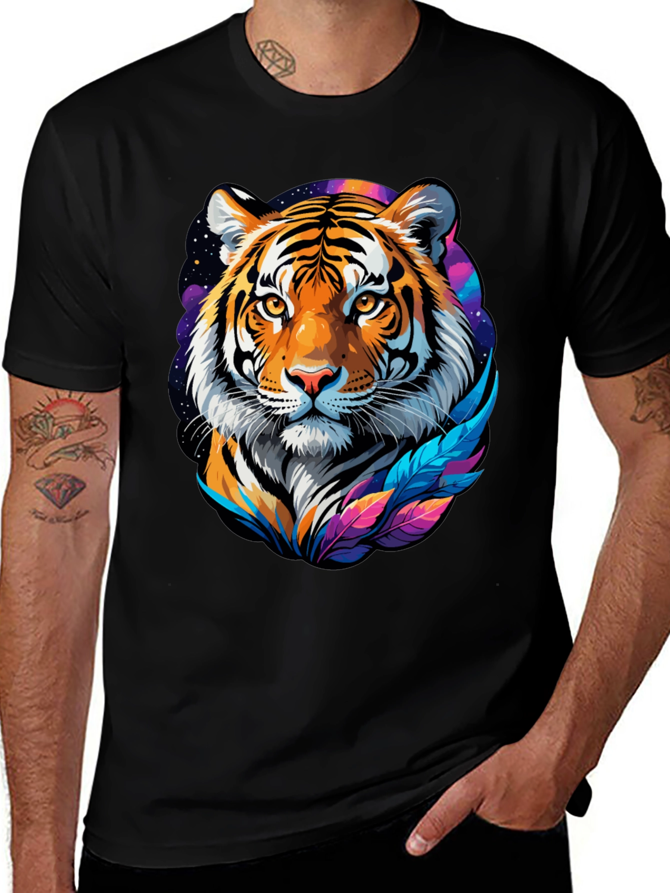 Tiger Graphic Tee - Mens Black T-Shirt