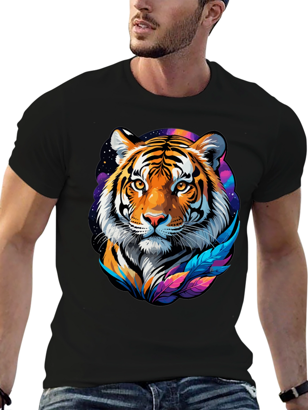 Tiger Graphic Tee - Mens Black T-Shirt