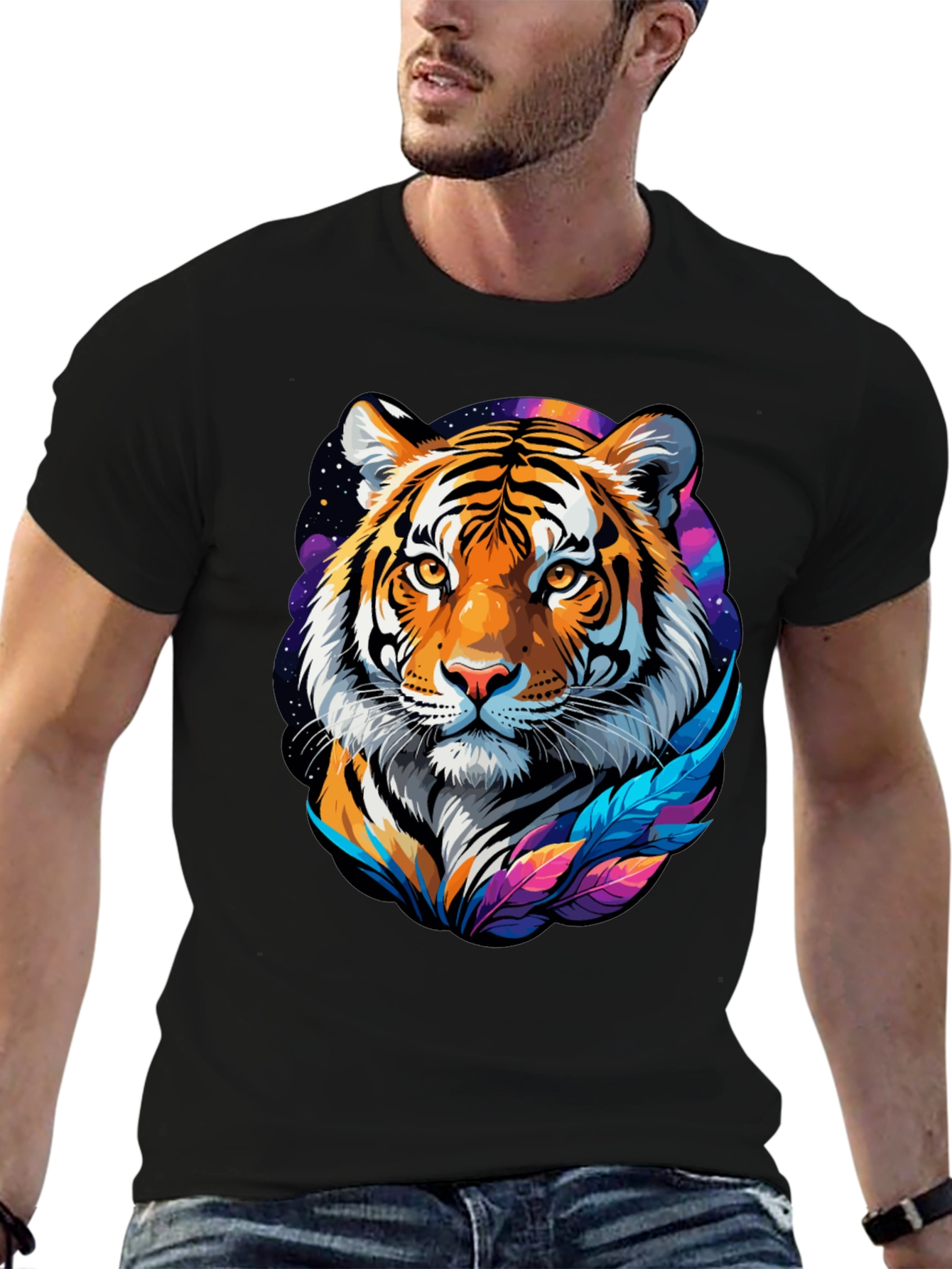 Tiger Graphic Tee - Mens Black T-Shirt