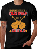 Old Man Guitar T-Shirt - Musician Novelty Tee
