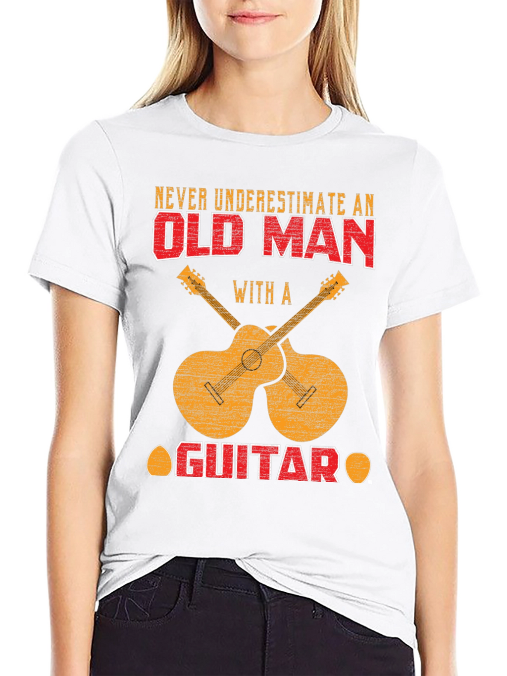 Old Man Guitar T-Shirt - Musician Novelty Tee