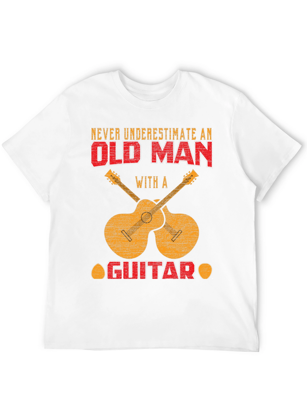 Old Man Guitar T-Shirt - Musician Novelty Tee