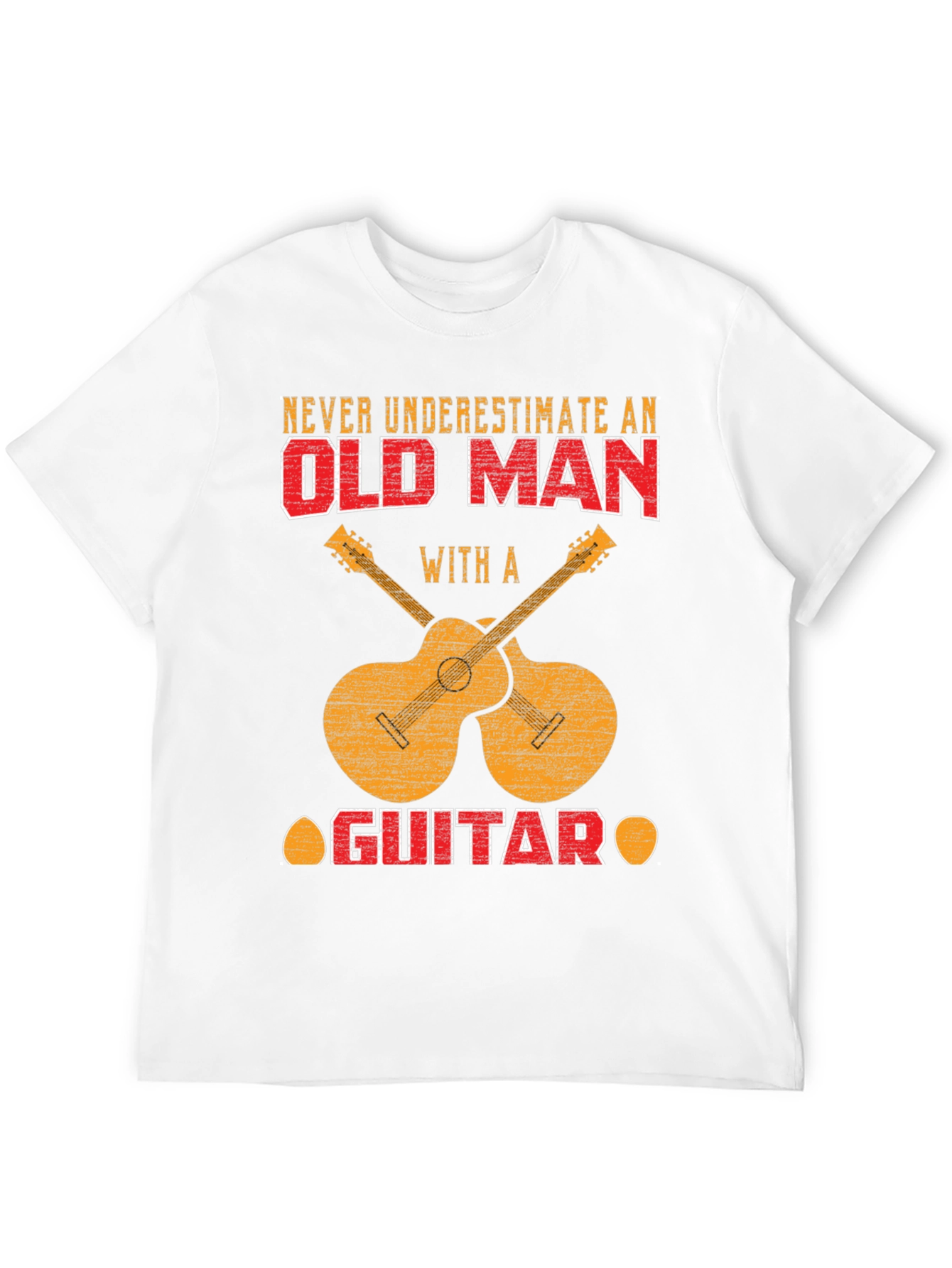 Old Man Guitar T-Shirt - Musician Novelty Tee