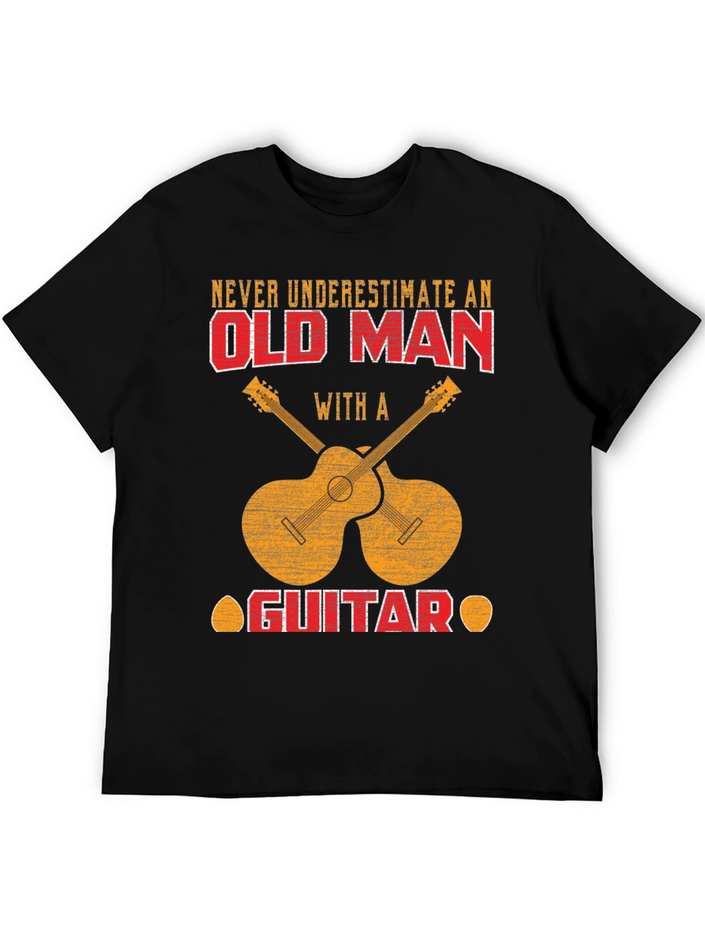 Old Man Guitar T-Shirt - Musician Novelty Tee