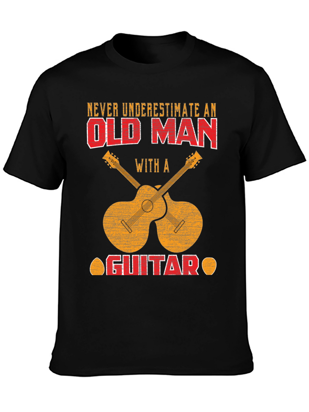 Old Man Guitar T-Shirt - Musician Novelty Tee