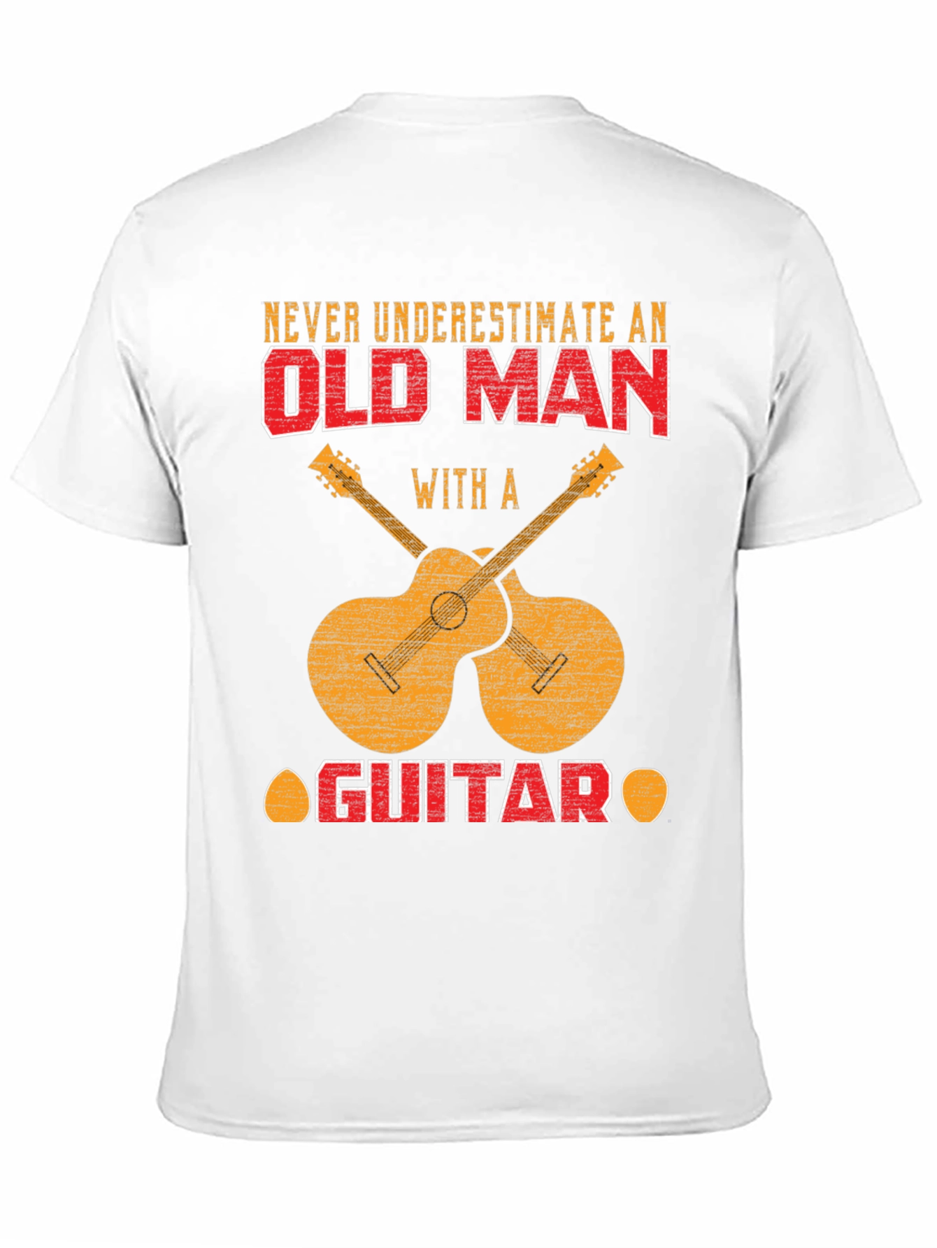 Old Man Guitar T-Shirt - Musician Novelty Tee