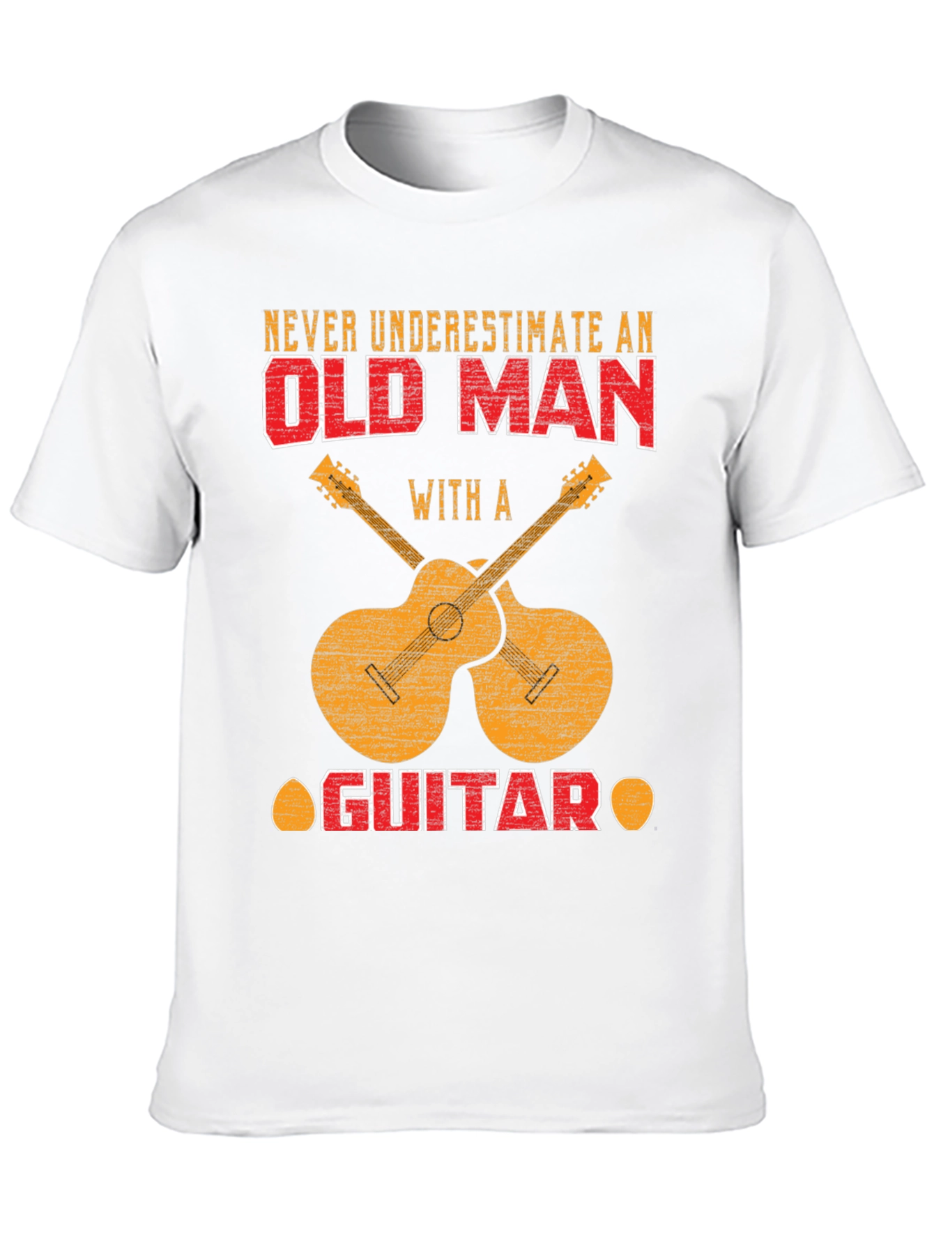 Old Man Guitar T-Shirt - Musician Novelty Tee