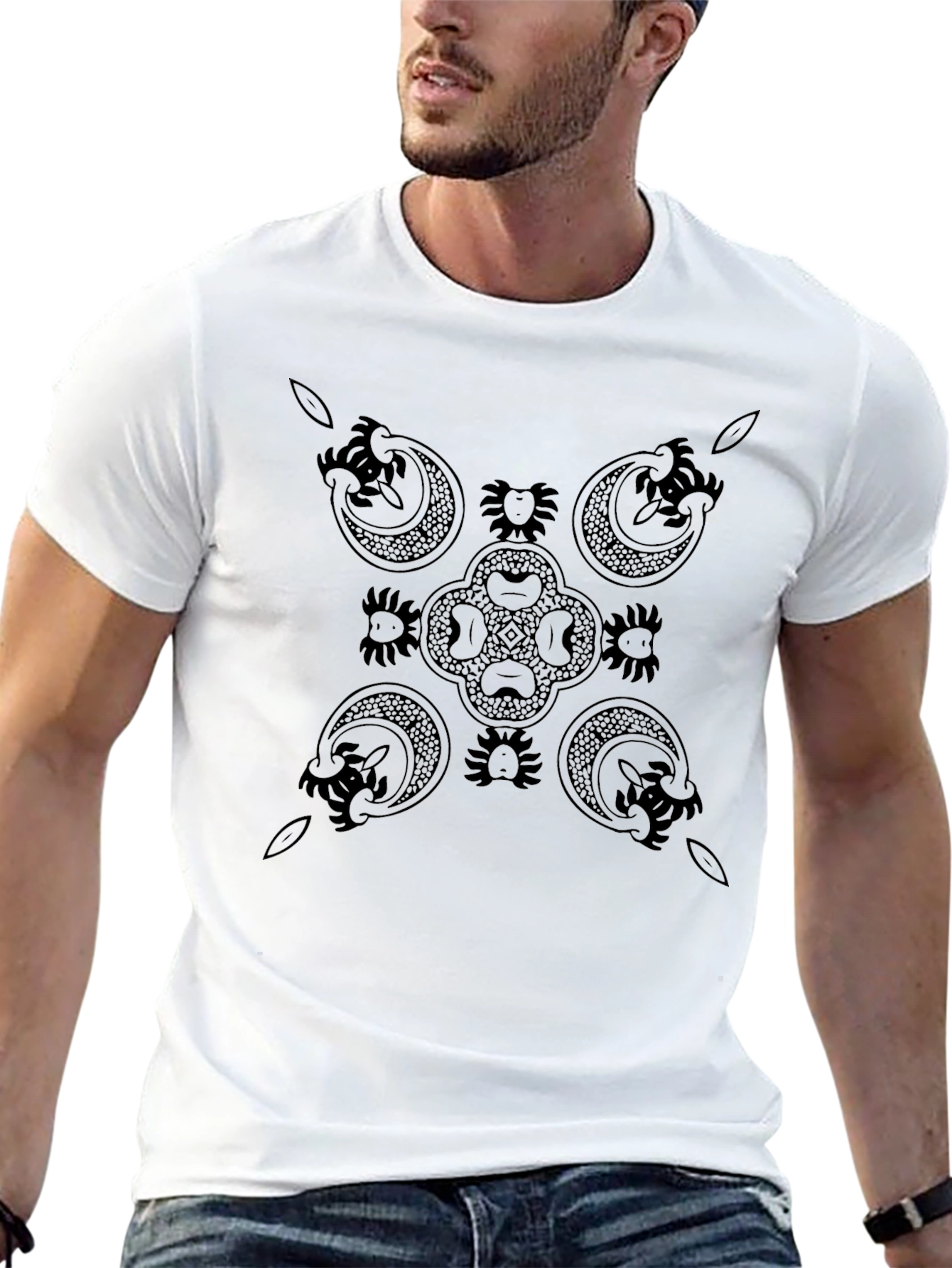 Mens Black Celtic Knot Graphic T-Shirt