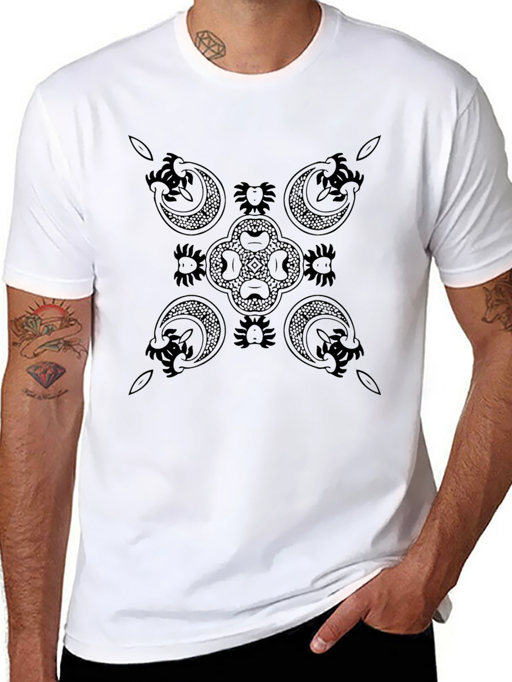 Mens Black Celtic Knot Graphic T-Shirt