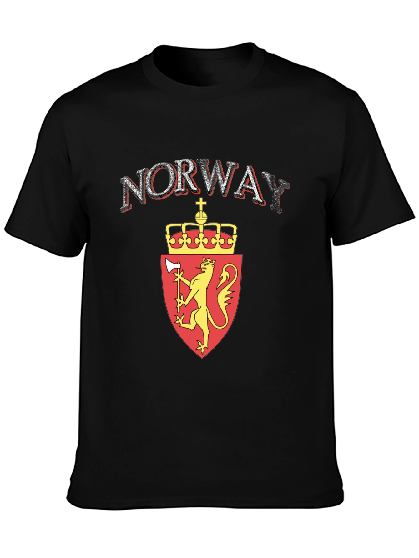 Norway Flag Lion T-Shirt - Black Graphic Tee