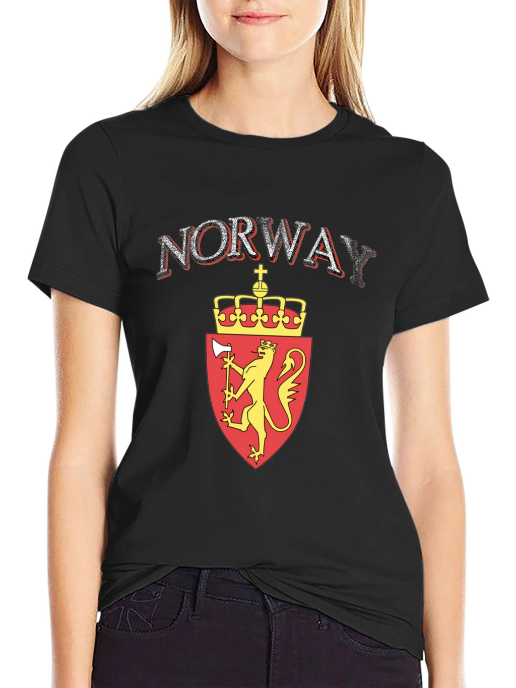 Norway Flag Lion T-Shirt - Black Graphic Tee