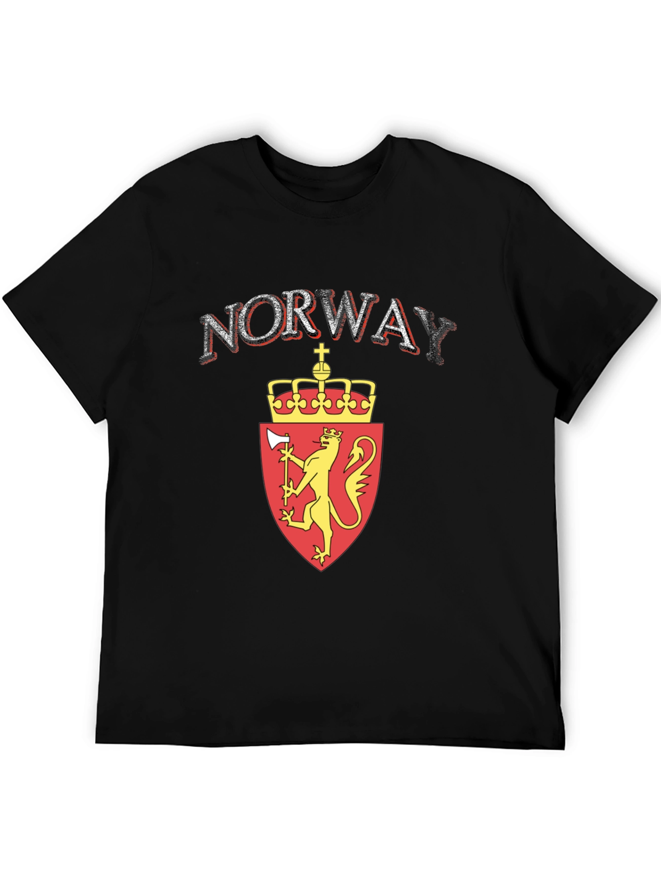 Norway Flag Lion T-Shirt - Black Graphic Tee