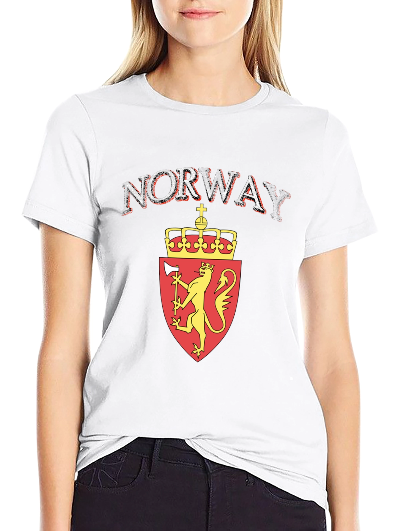Norway Flag Lion T-Shirt - Black Graphic Tee