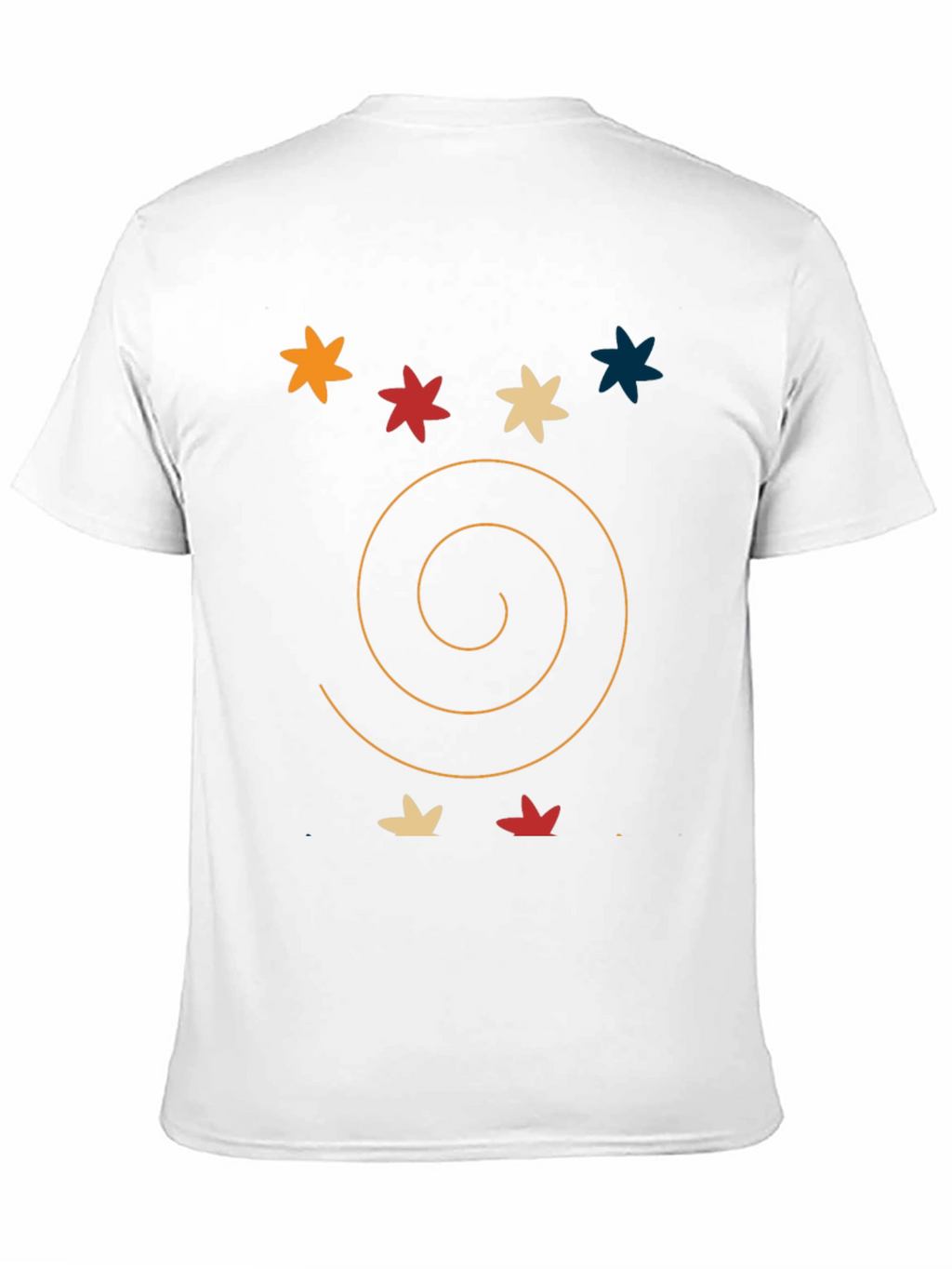 Abstract Graphic Tee: Star & Spiral Black T-Shirt