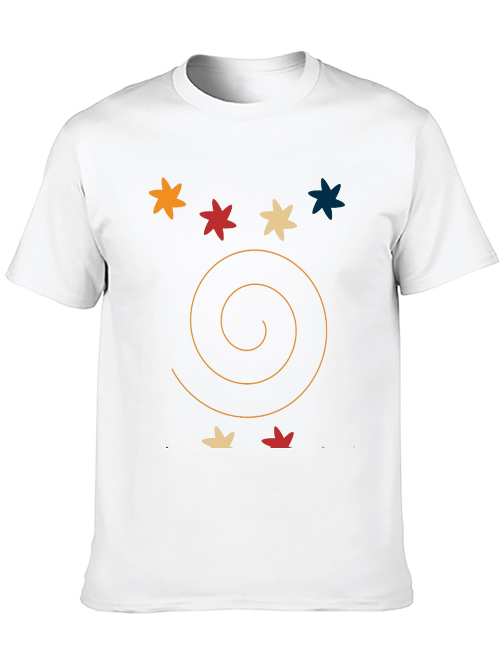 Abstract Graphic Tee: Star & Spiral Black T-Shirt