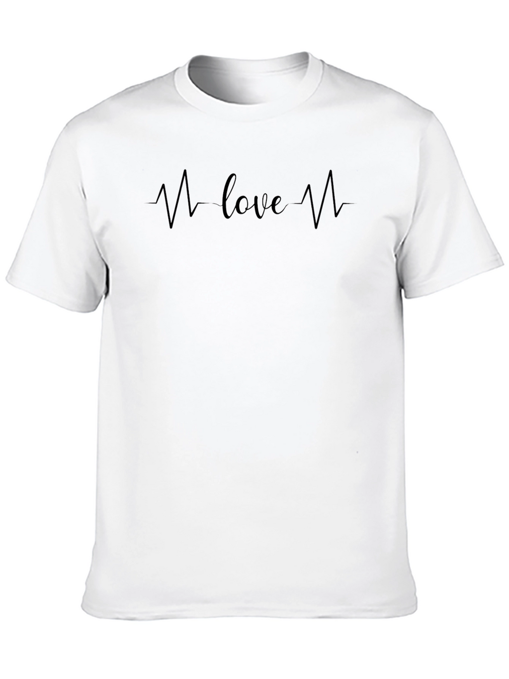 Love Heartbeat Graphic Tee - Black Casual T-Shirt