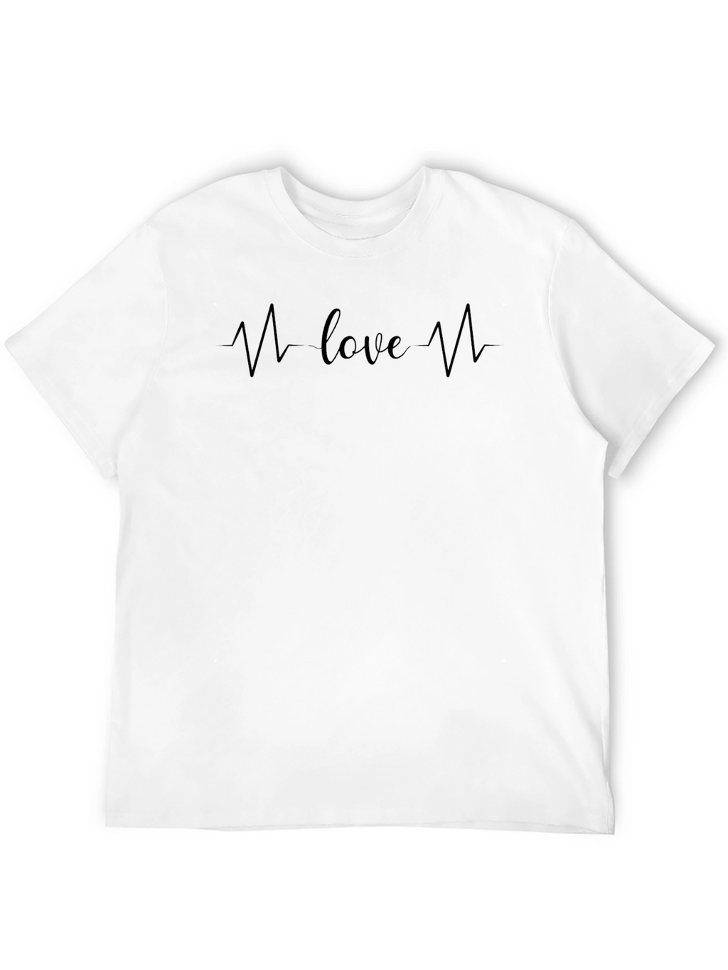 Love Heartbeat Graphic Tee - Black Casual T-Shirt