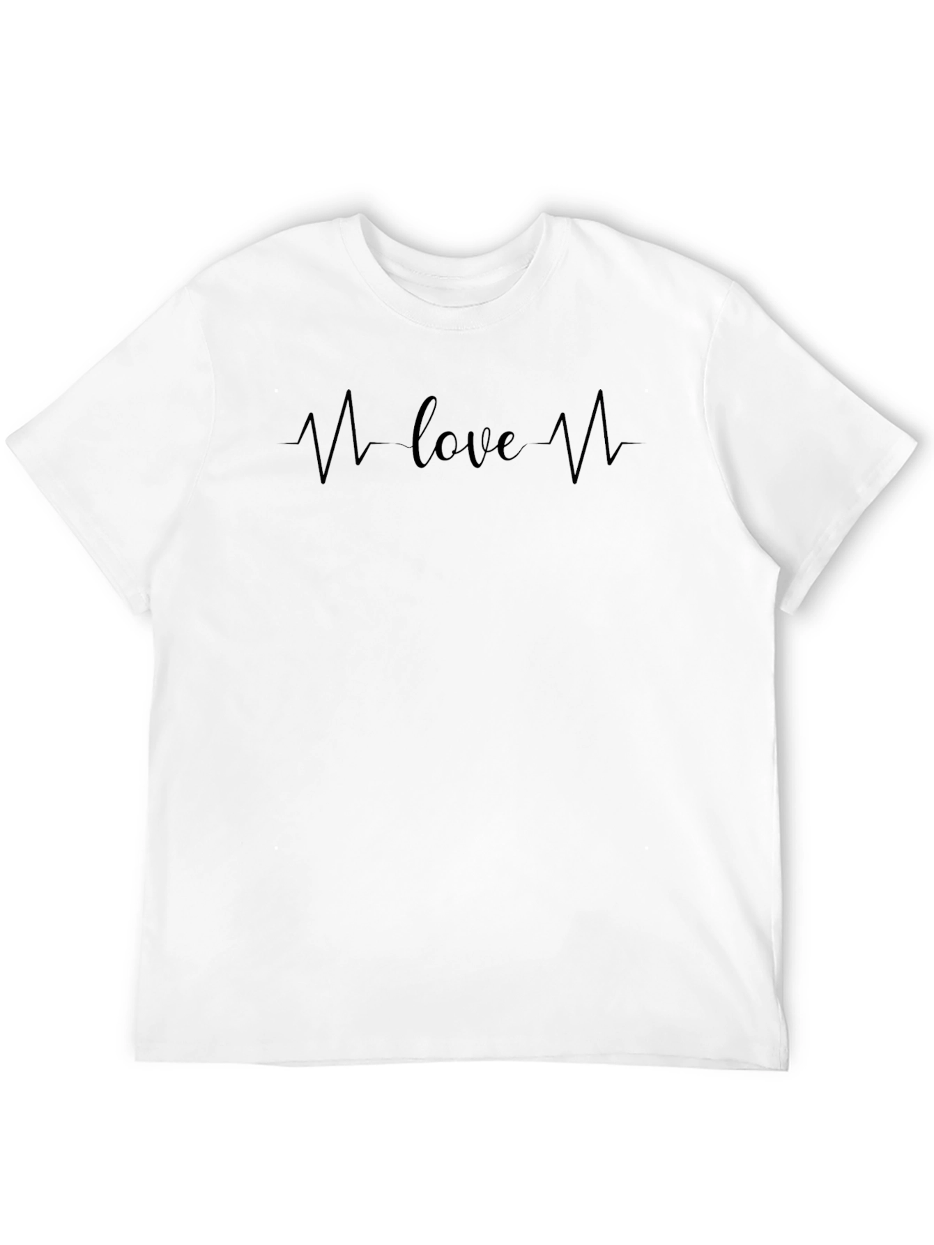 Love Heartbeat Graphic Tee - Black Casual T-Shirt