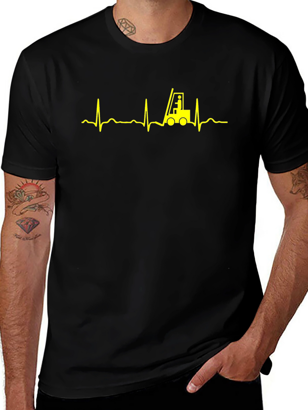 Forklift Heartbeat T-Shirt - Operator Love