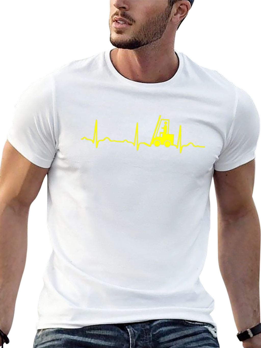 Forklift Heartbeat T-Shirt - Operator Love