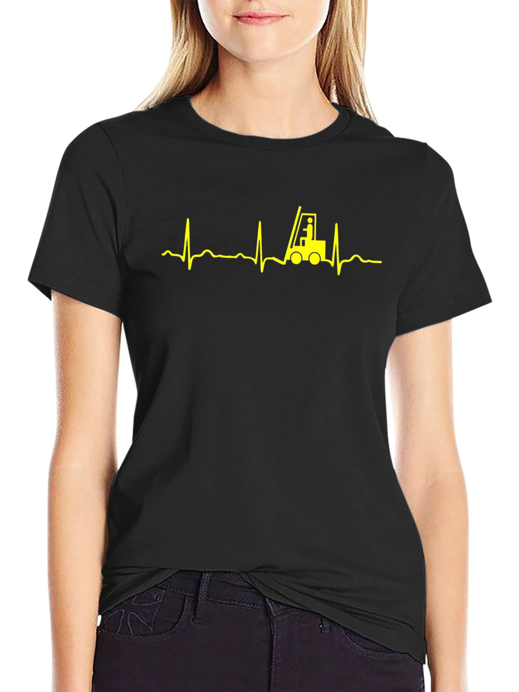Forklift Heartbeat T-Shirt - Operator Love