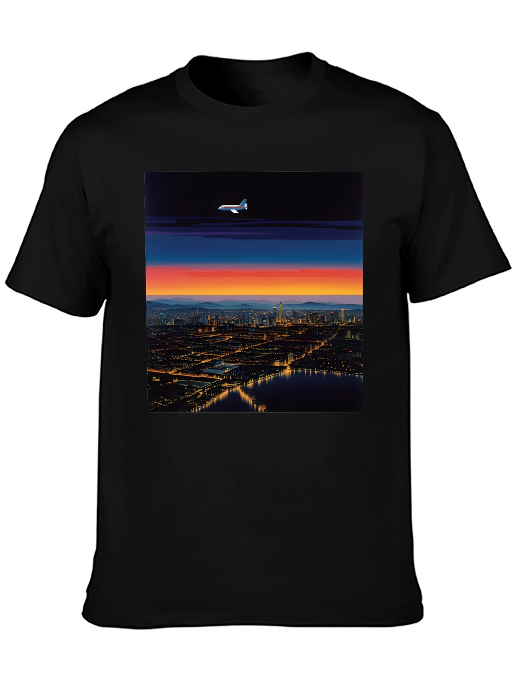 Sunset City Airplane T-Shirt