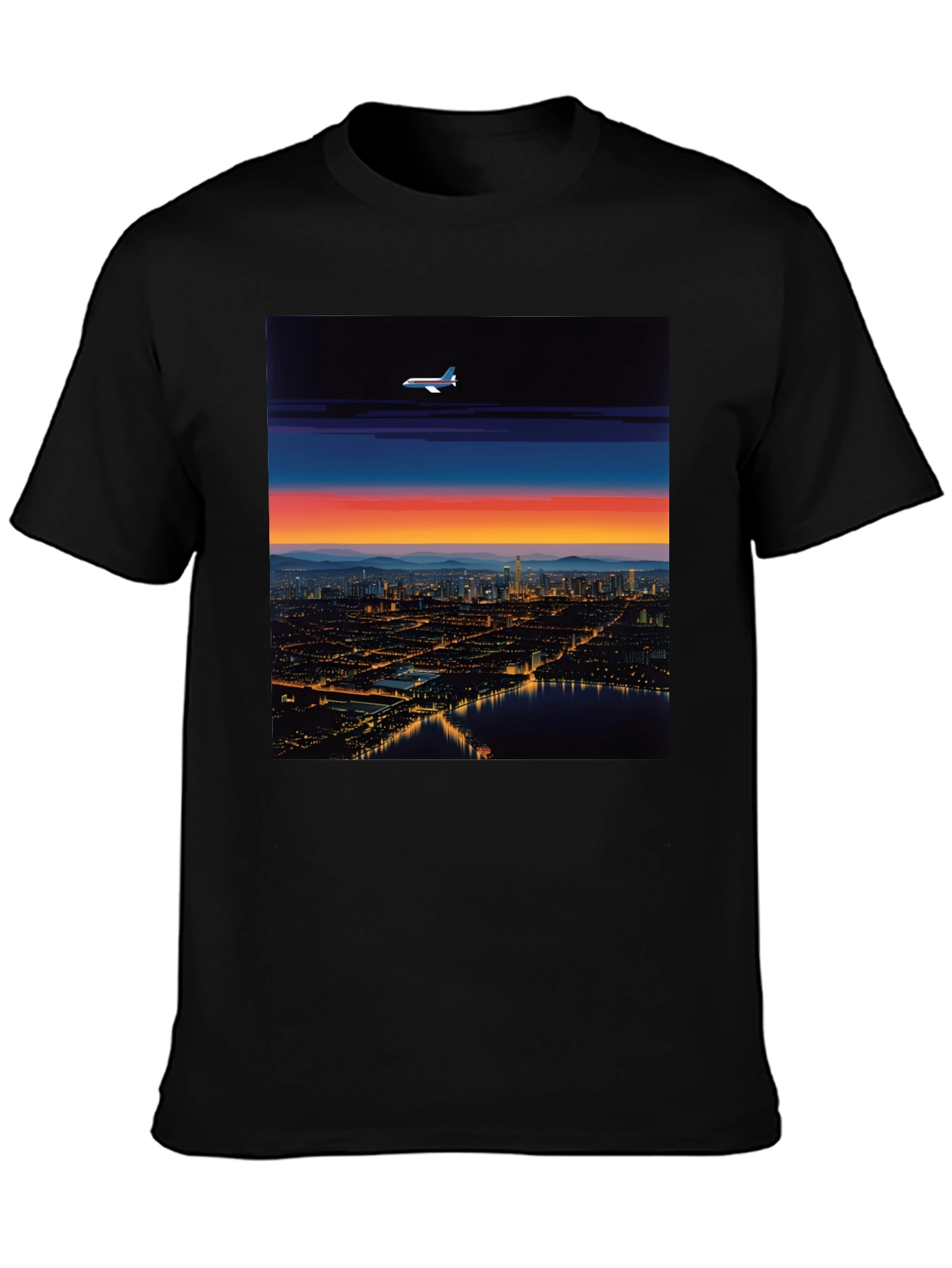 Sunset City Airplane T-Shirt