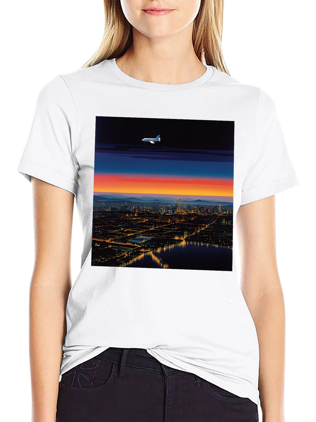 Sunset City Airplane T-Shirt