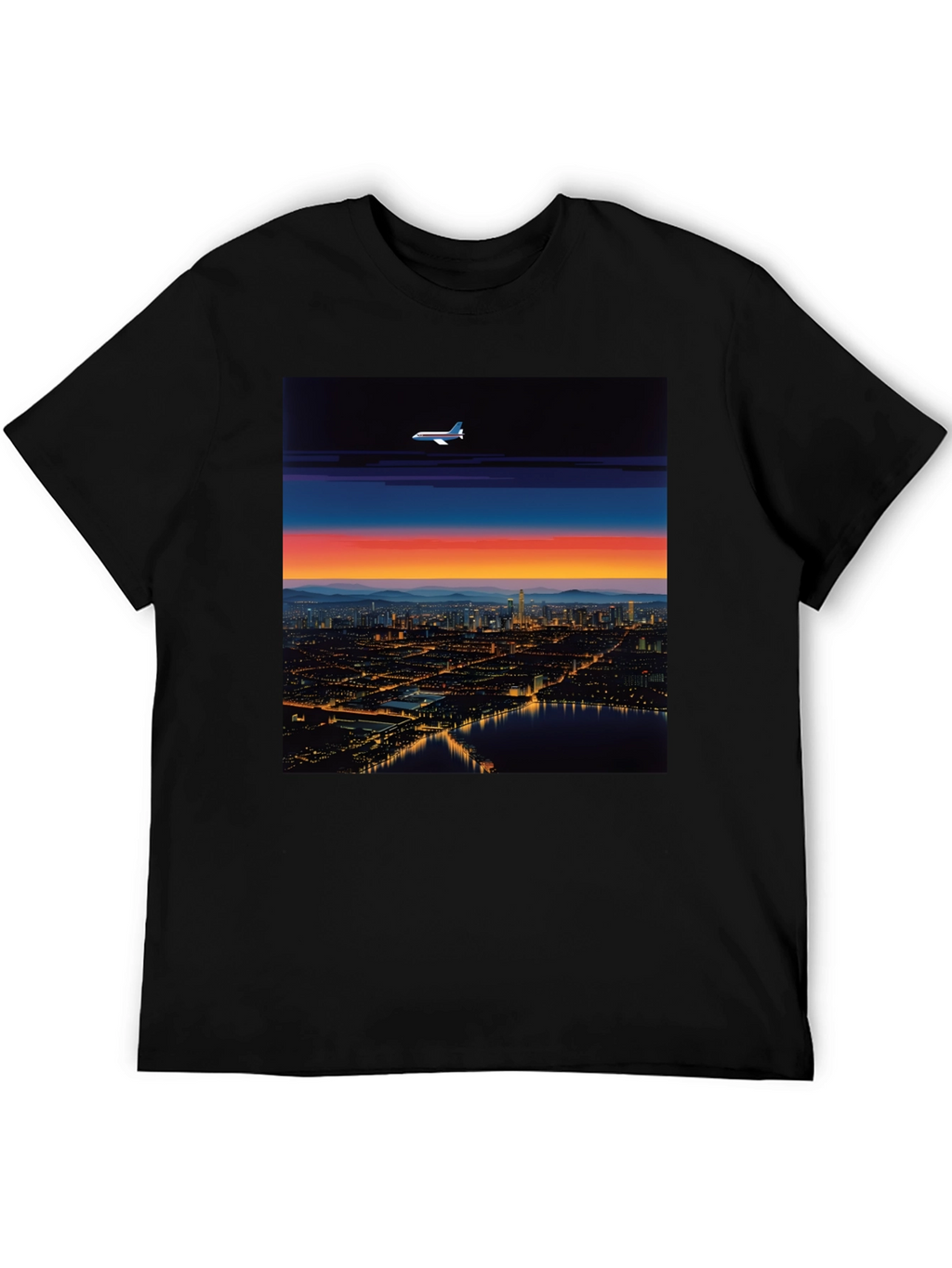 Sunset City Airplane T-Shirt