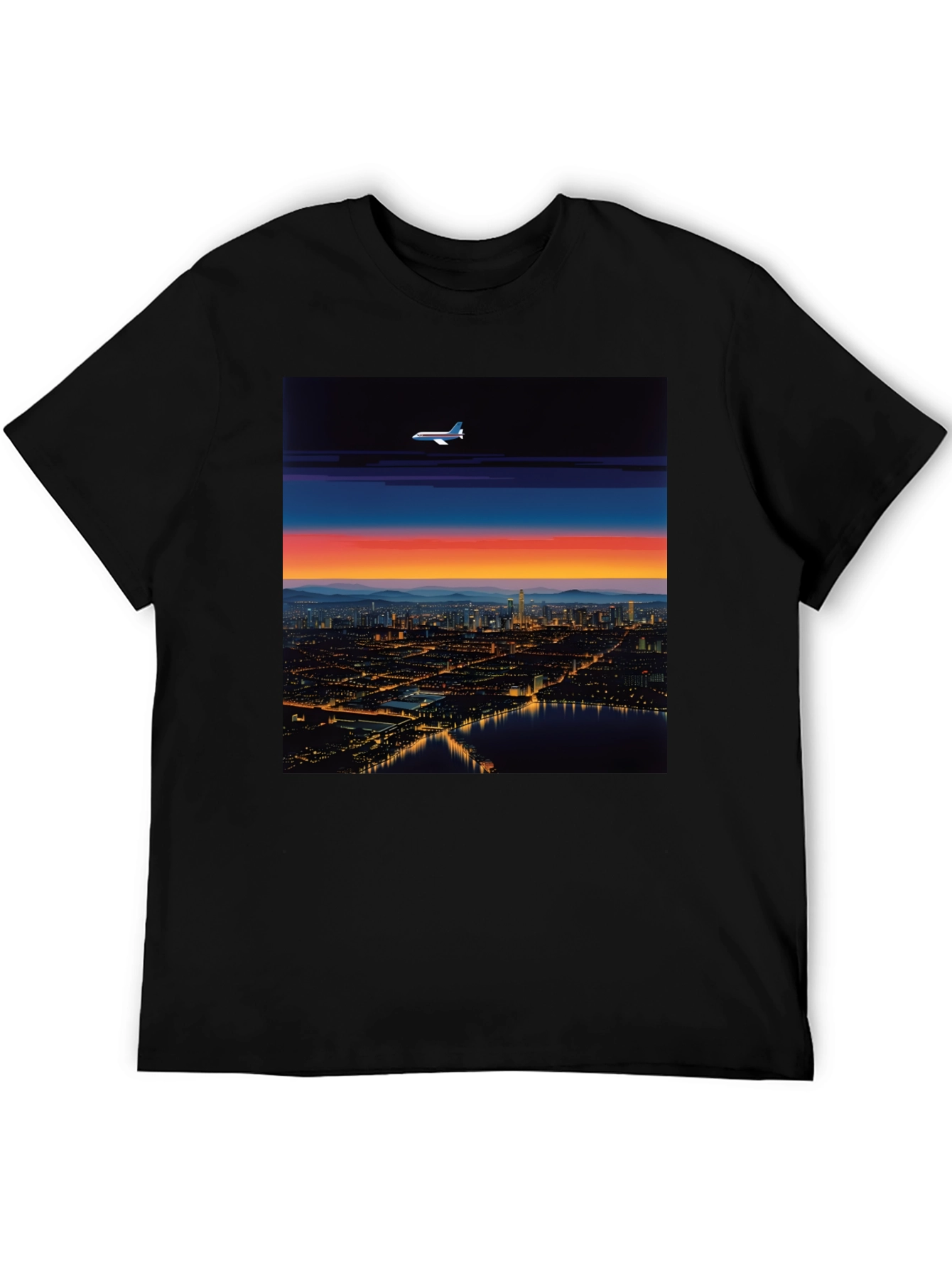 Sunset City Airplane T-Shirt