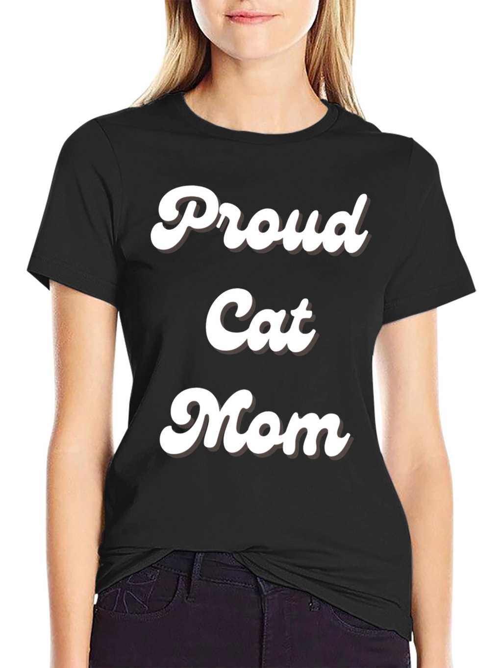 Proud Cat Mom T-Shirt - Black Casual
