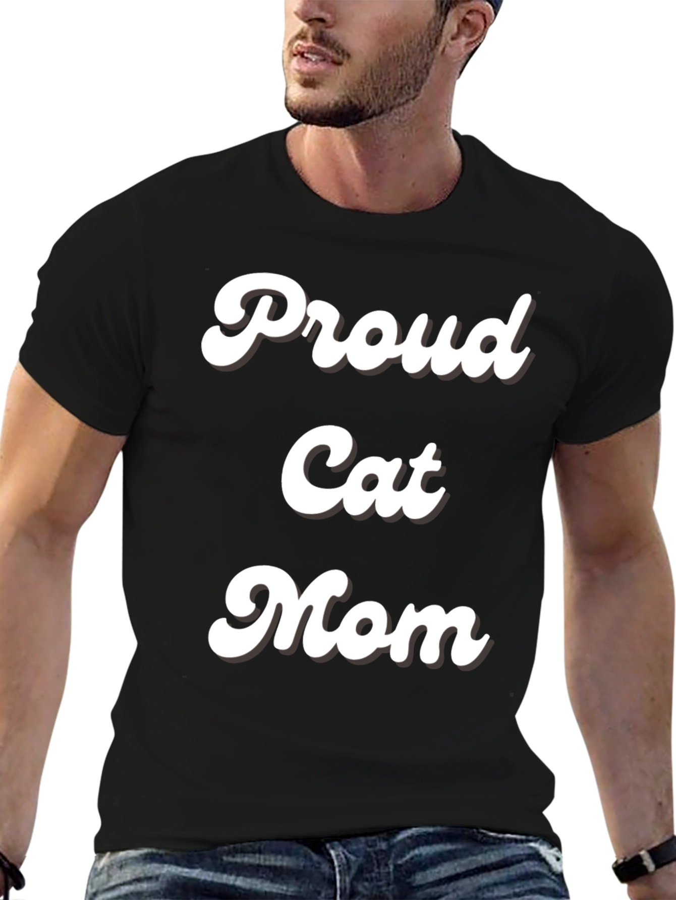 Proud Cat Mom T-Shirt - Black Casual