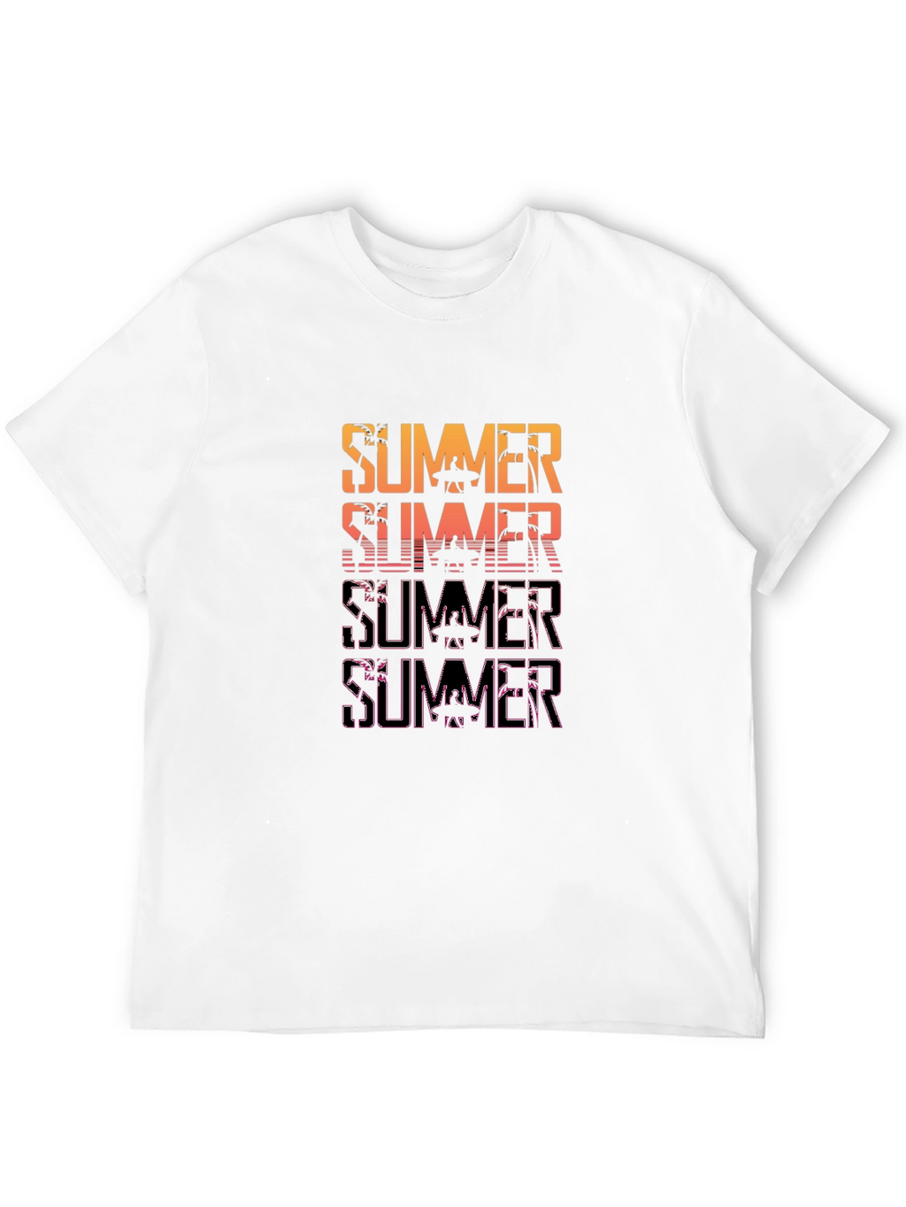 Summer Graphic Print Mens Black T-Shirt