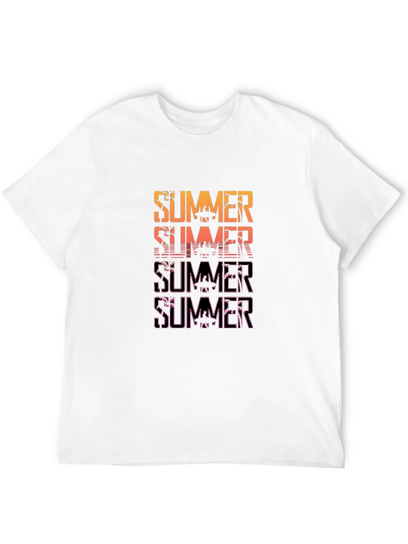 Summer Graphic Print Mens Black T-Shirt