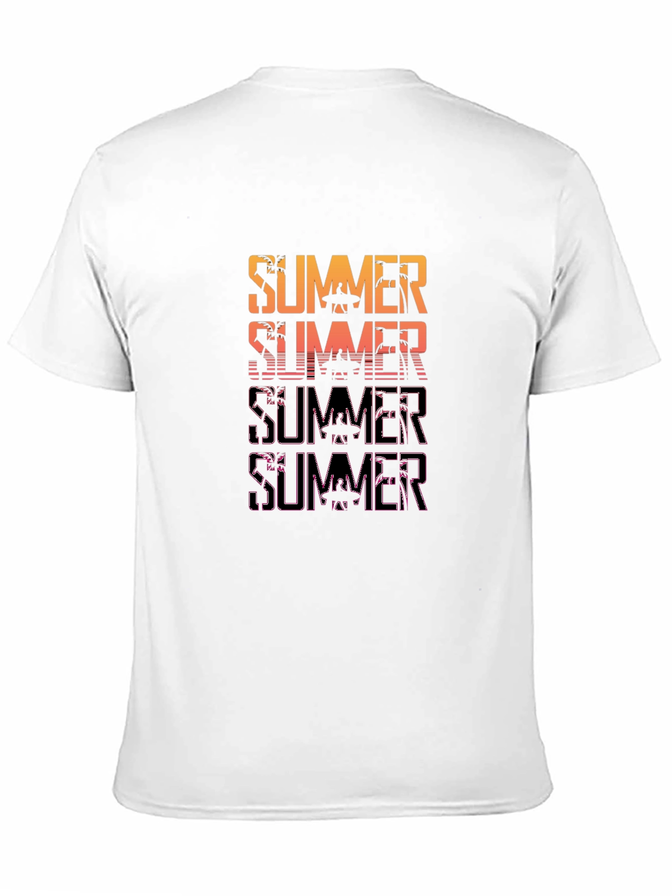 Summer Graphic Print Mens Black T-Shirt