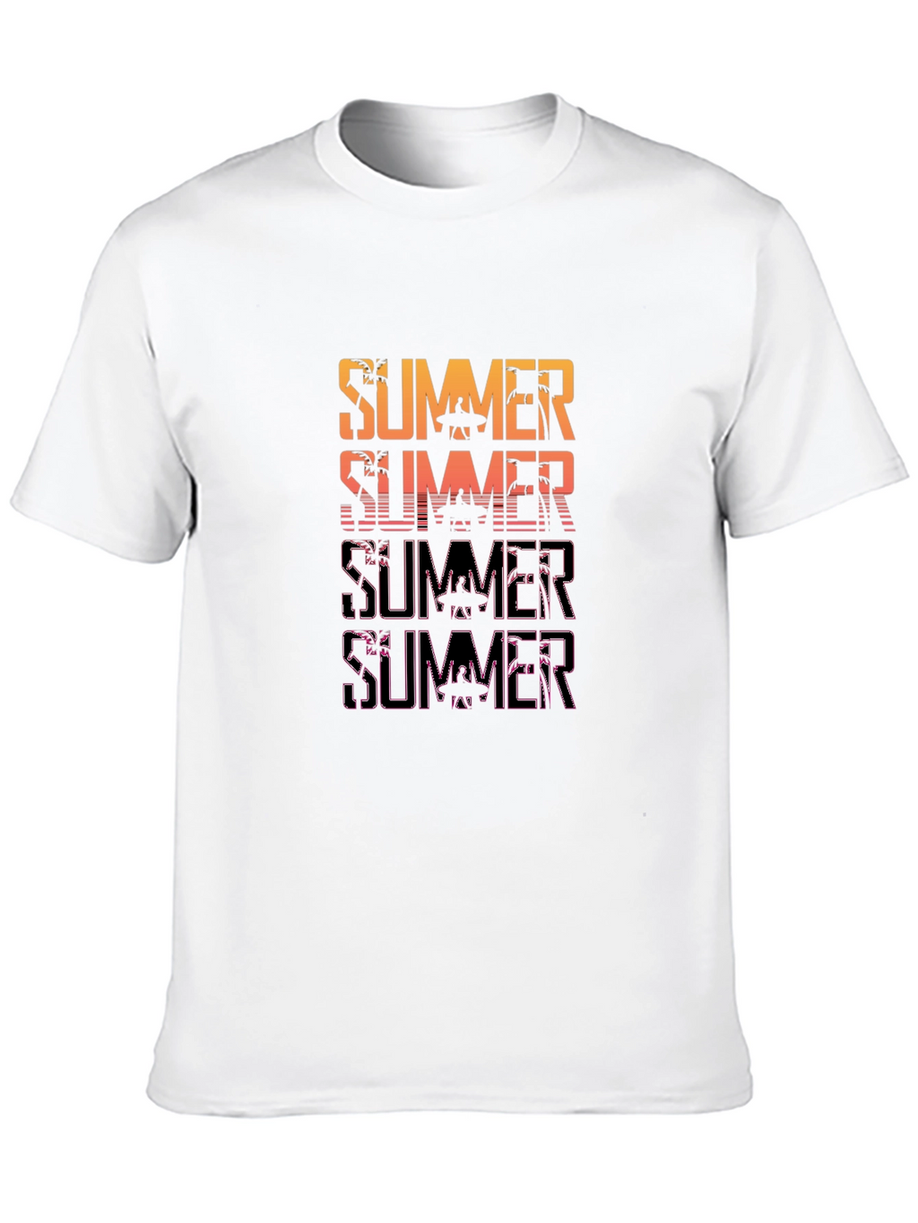 Summer Graphic Print Mens Black T-Shirt