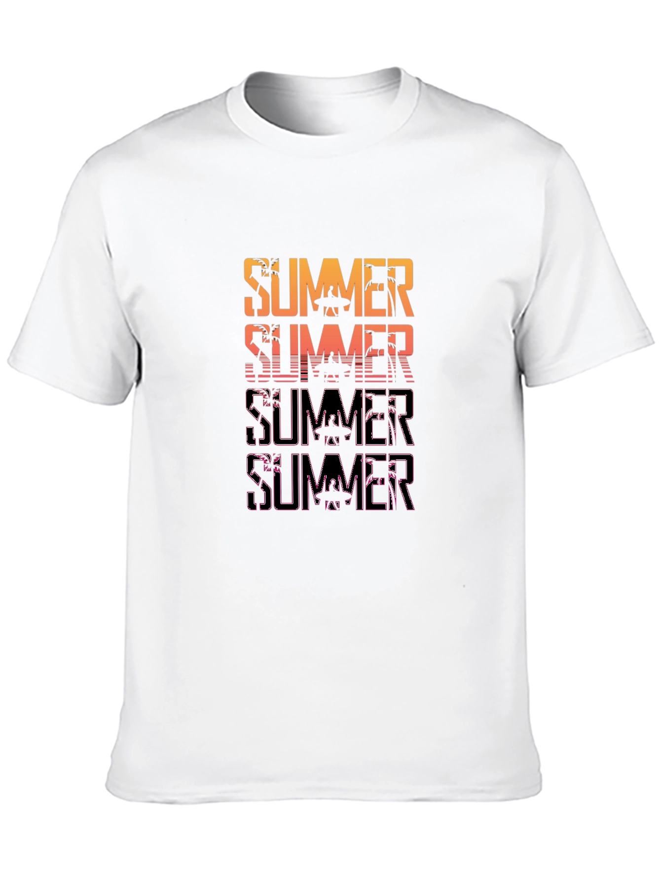 Summer Graphic Print Mens Black T-Shirt