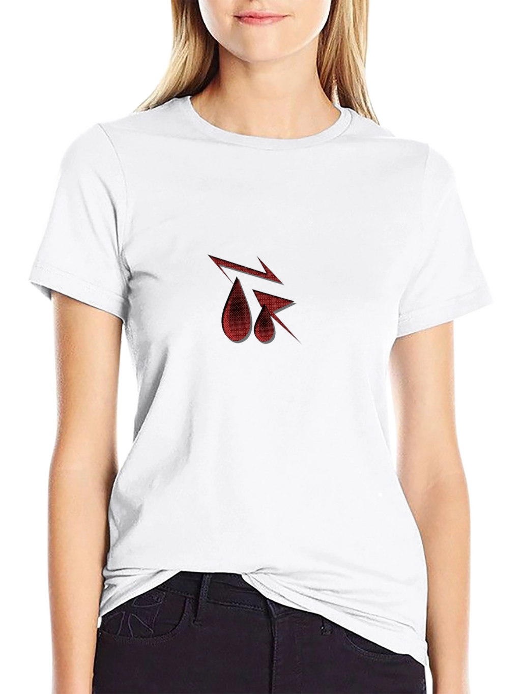 Graphic Print Black Tee - Drip Arrow Design