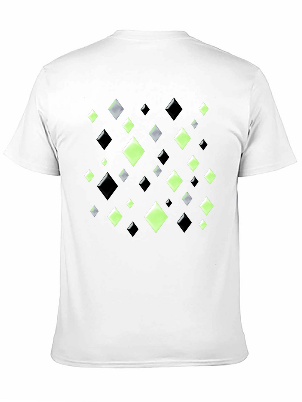 Geometric Diamond Pattern Black T-Shirt