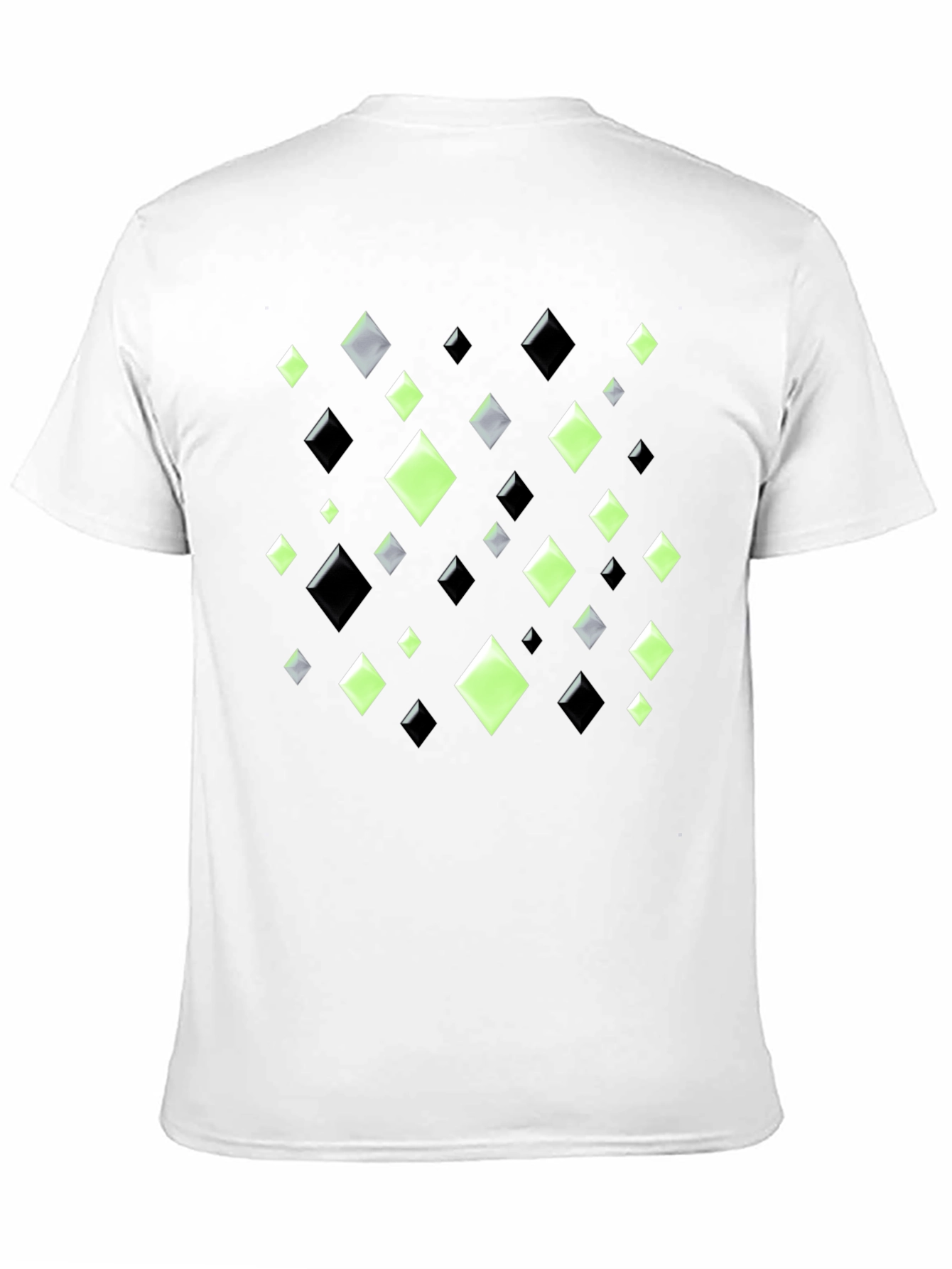 Geometric Diamond Pattern Black T-Shirt