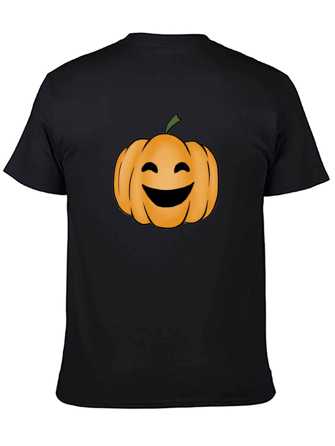 Smiling Pumpkin Halloween Black T-Shirt