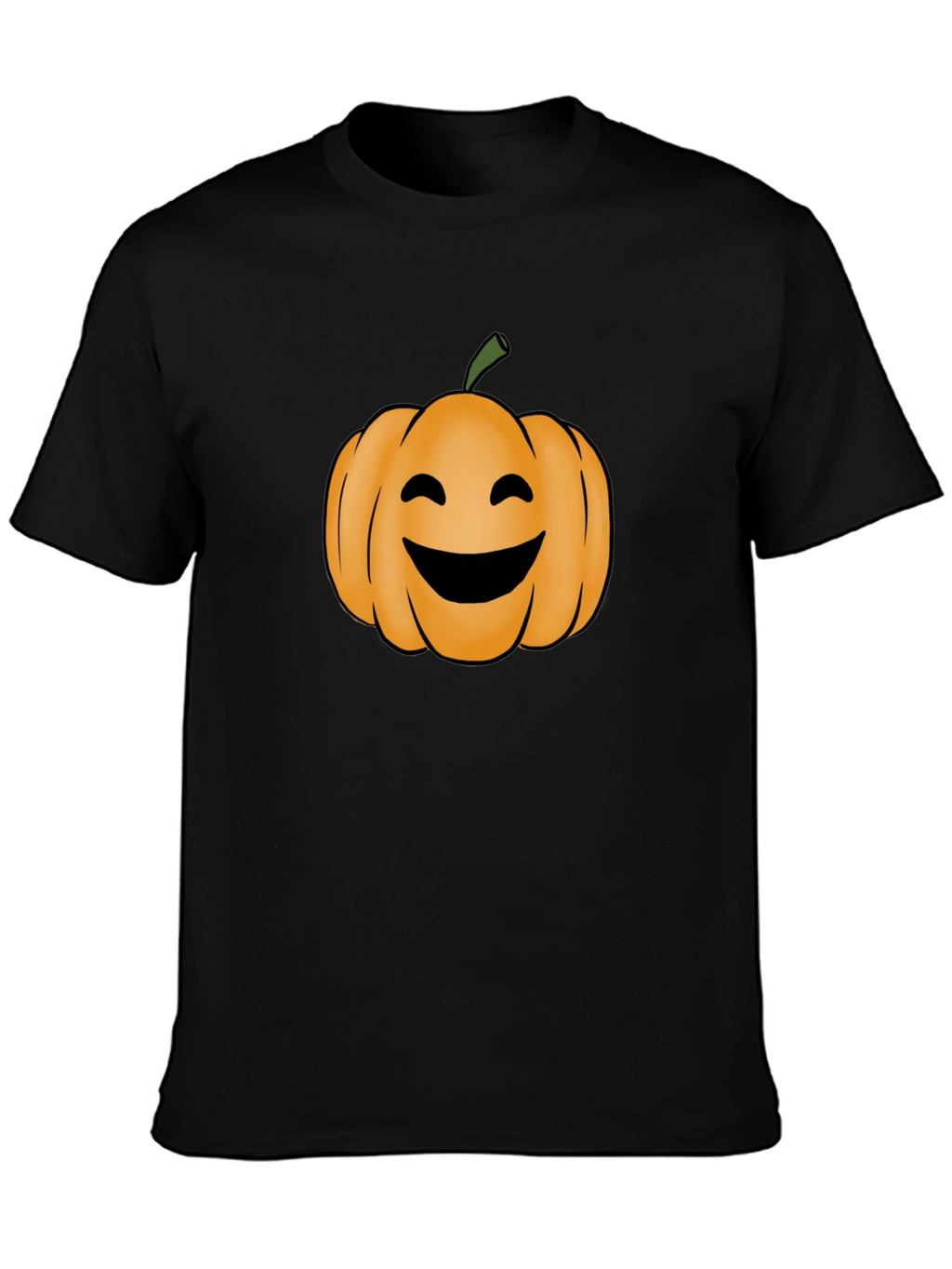 Smiling Pumpkin Halloween Black T-Shirt