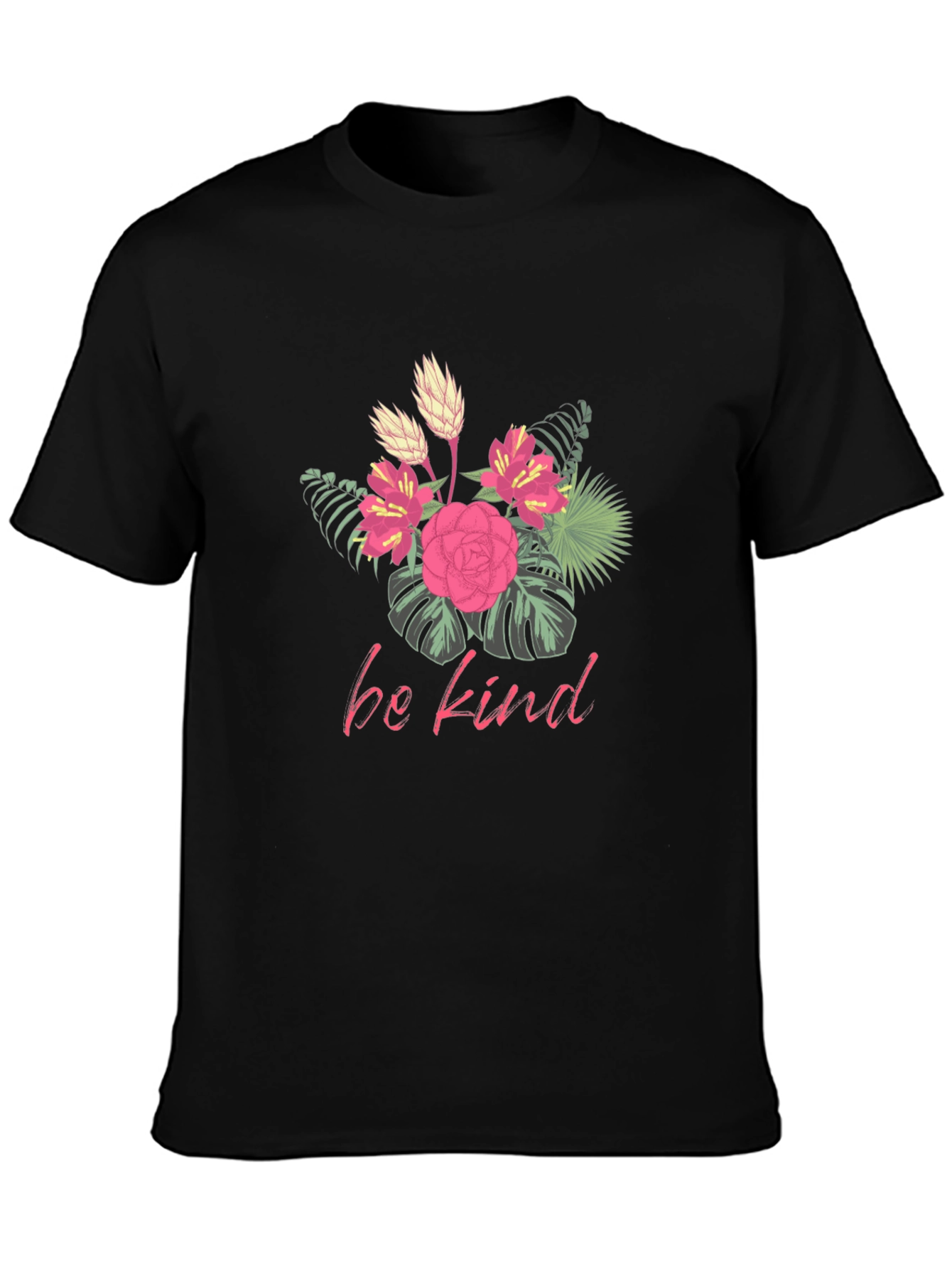 Floral Be Kind Graphic Tee - Black