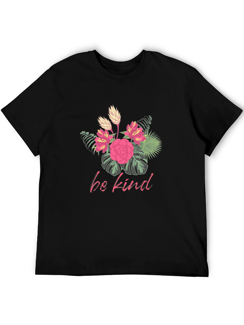 Floral Be Kind Graphic Tee - Black