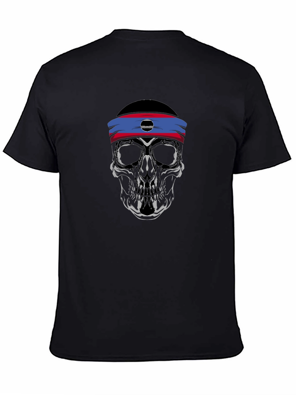 Skull Headband Graphic Tee - Mens Black T-Shirt