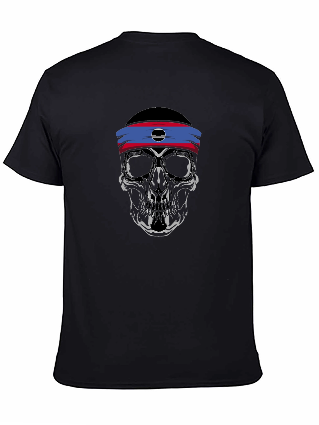 Skull Headband Graphic Tee - Mens Black T-Shirt