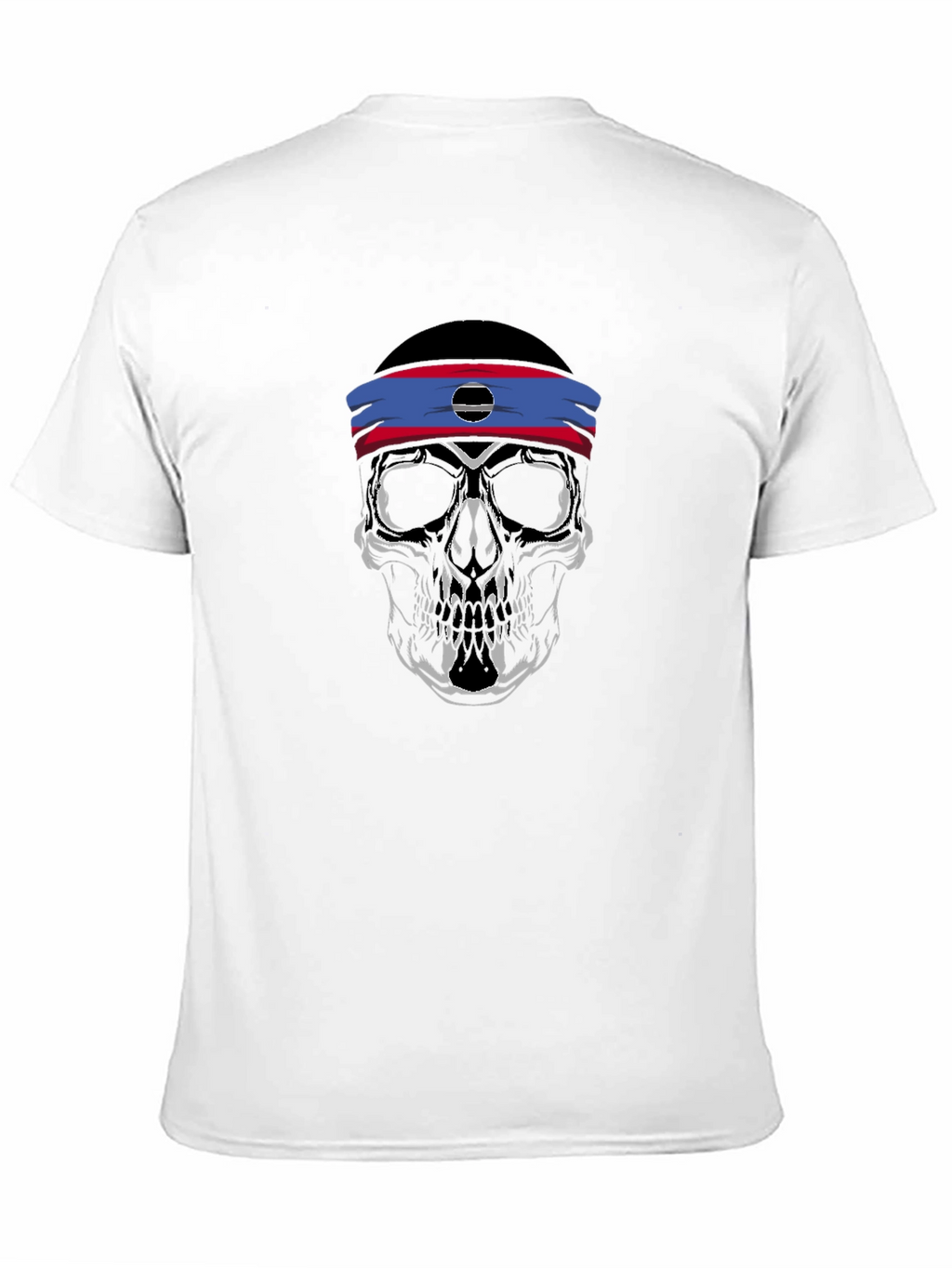 Skull Headband Graphic Tee - Mens Black T-Shirt