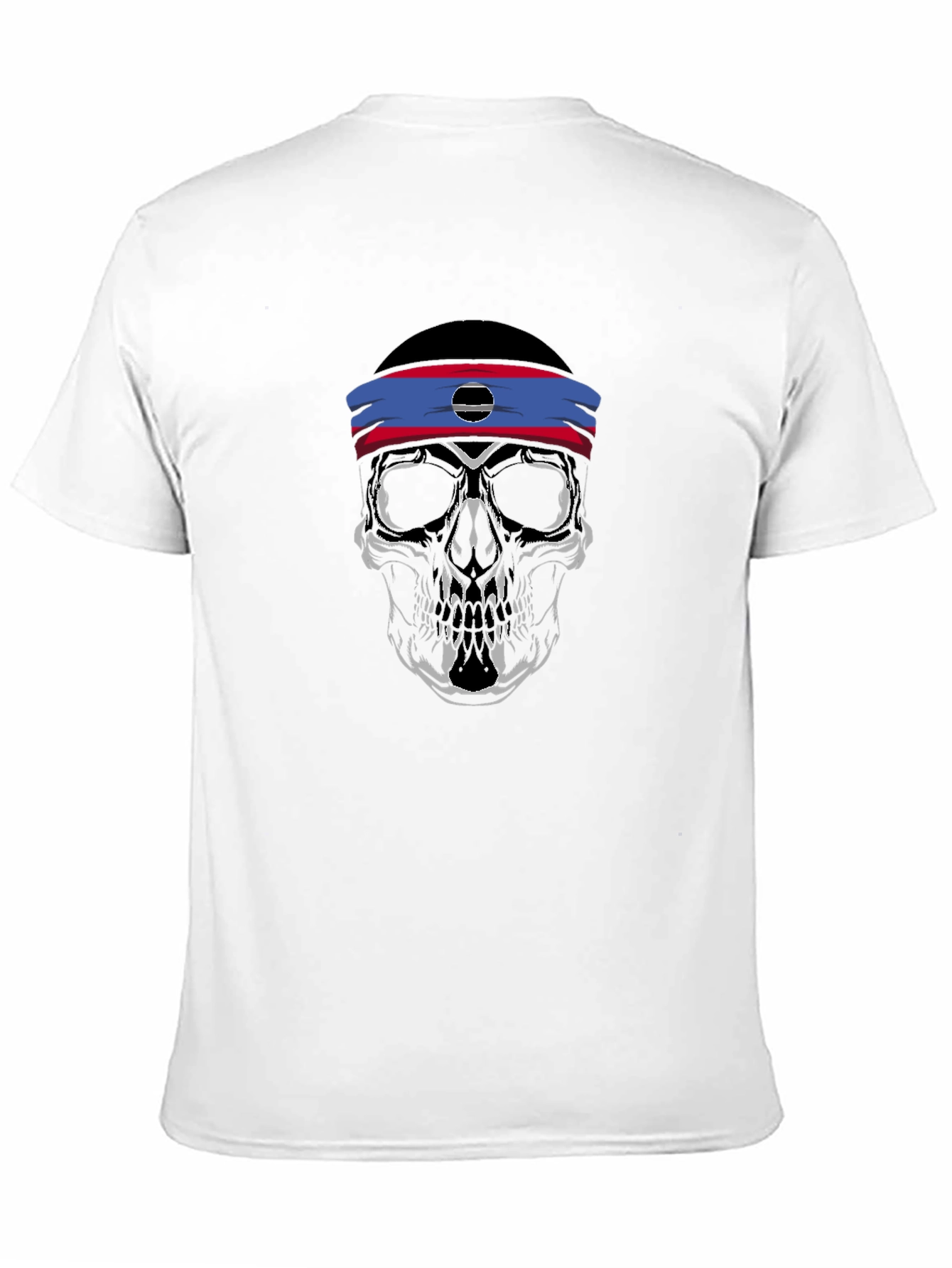 Skull Headband Graphic Tee - Mens Black T-Shirt