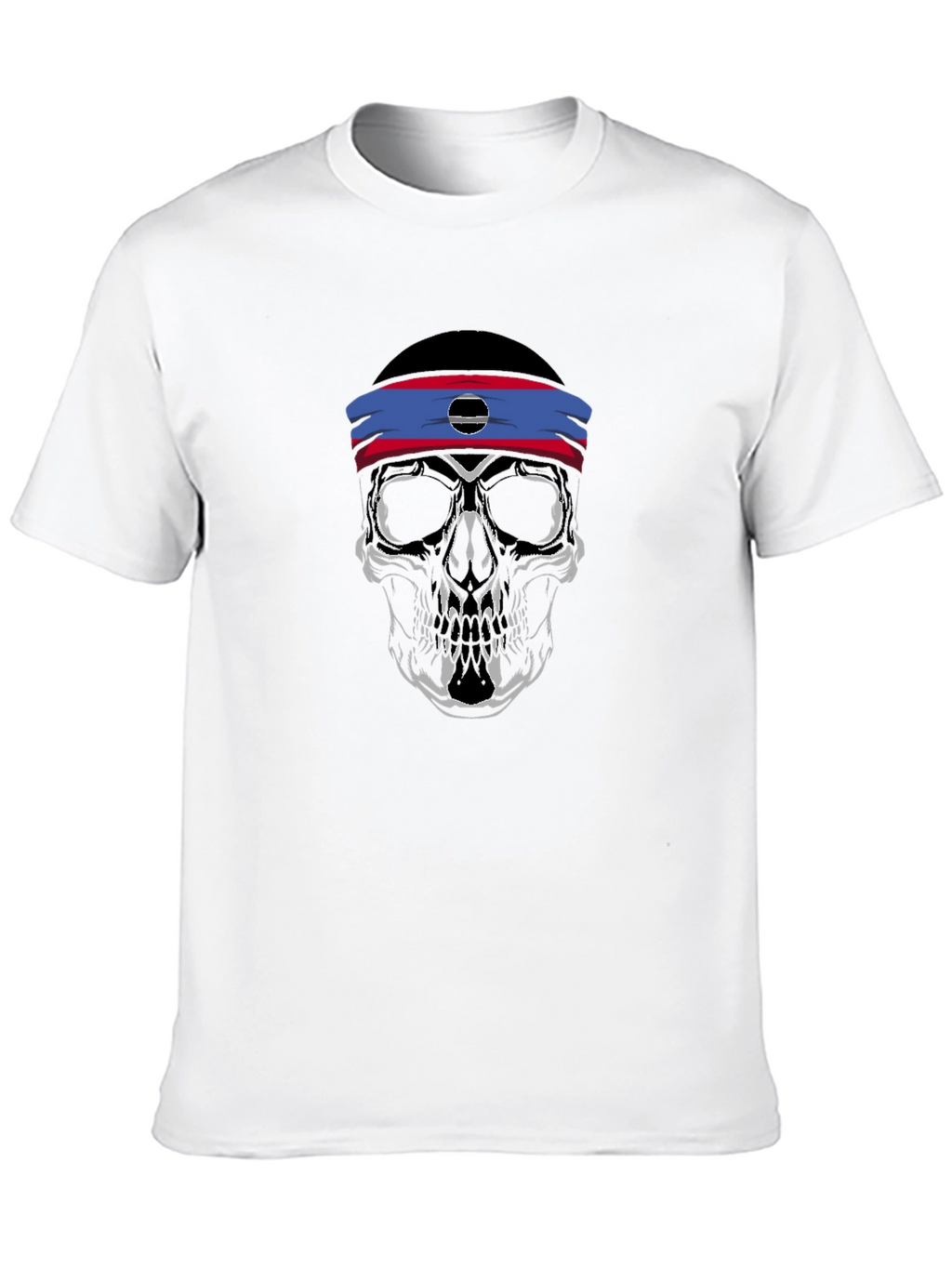 Skull Headband Graphic Tee - Mens Black T-Shirt